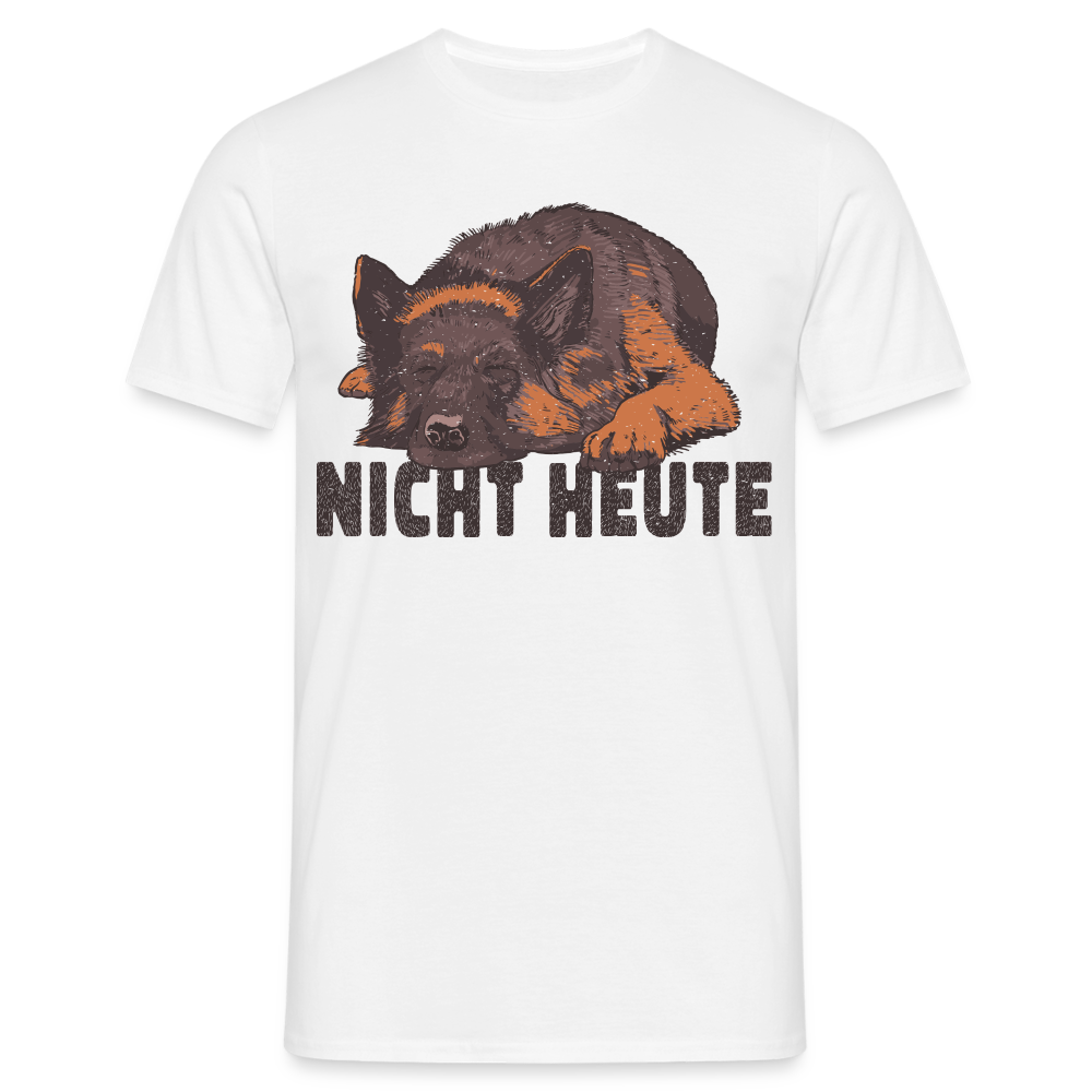 Schäferhund Shirt Fauler Hund Nicht Heute Lustiges T-Shirt - weiß