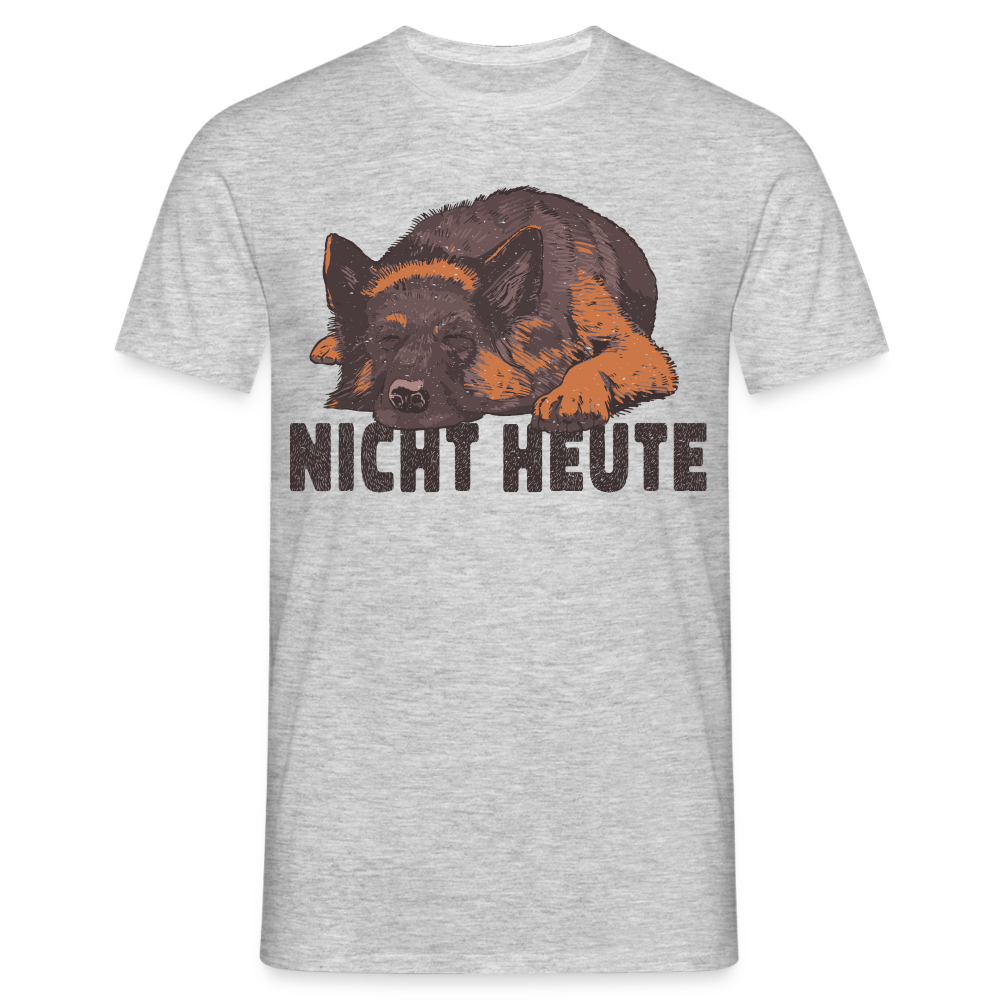 Schäferhund Shirt Fauler Hund Nicht Heute Lustiges T-Shirt - Grau meliert