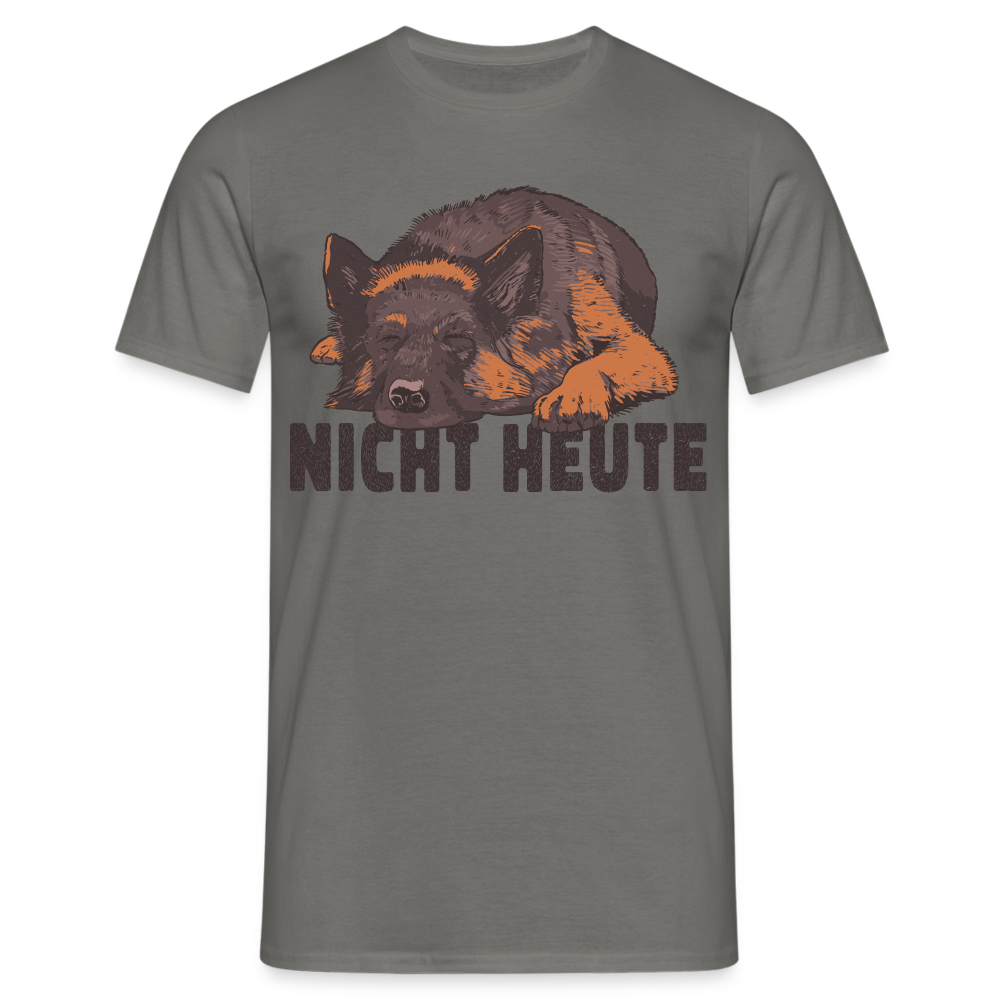 Schäferhund Shirt Fauler Hund Nicht Heute Lustiges T-Shirt - Graphit