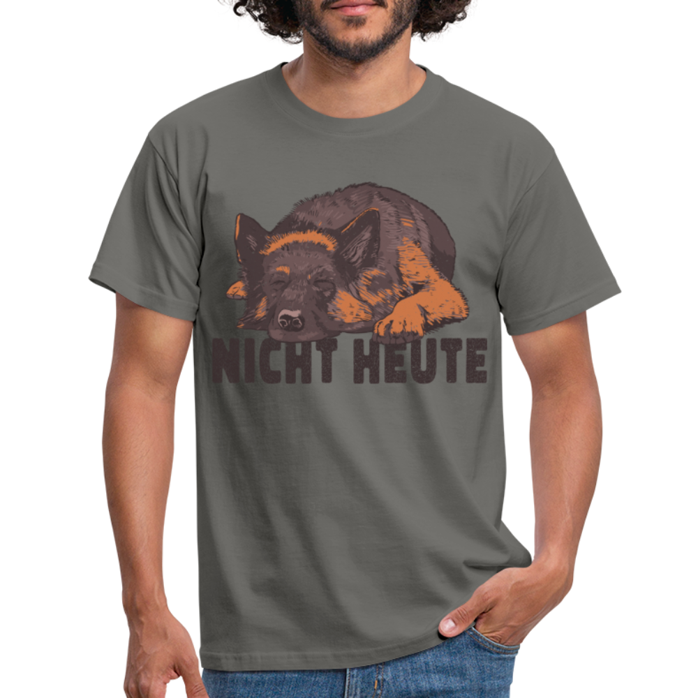 Schäferhund Shirt Fauler Hund Nicht Heute Lustiges T-Shirt - Graphit