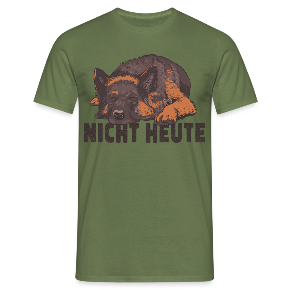 Schäferhund Shirt Fauler Hund Nicht Heute Lustiges T-Shirt - Militärgrün