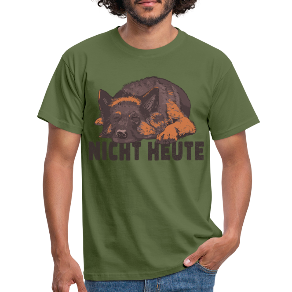 Schäferhund Shirt Fauler Hund Nicht Heute Lustiges T-Shirt - Militärgrün