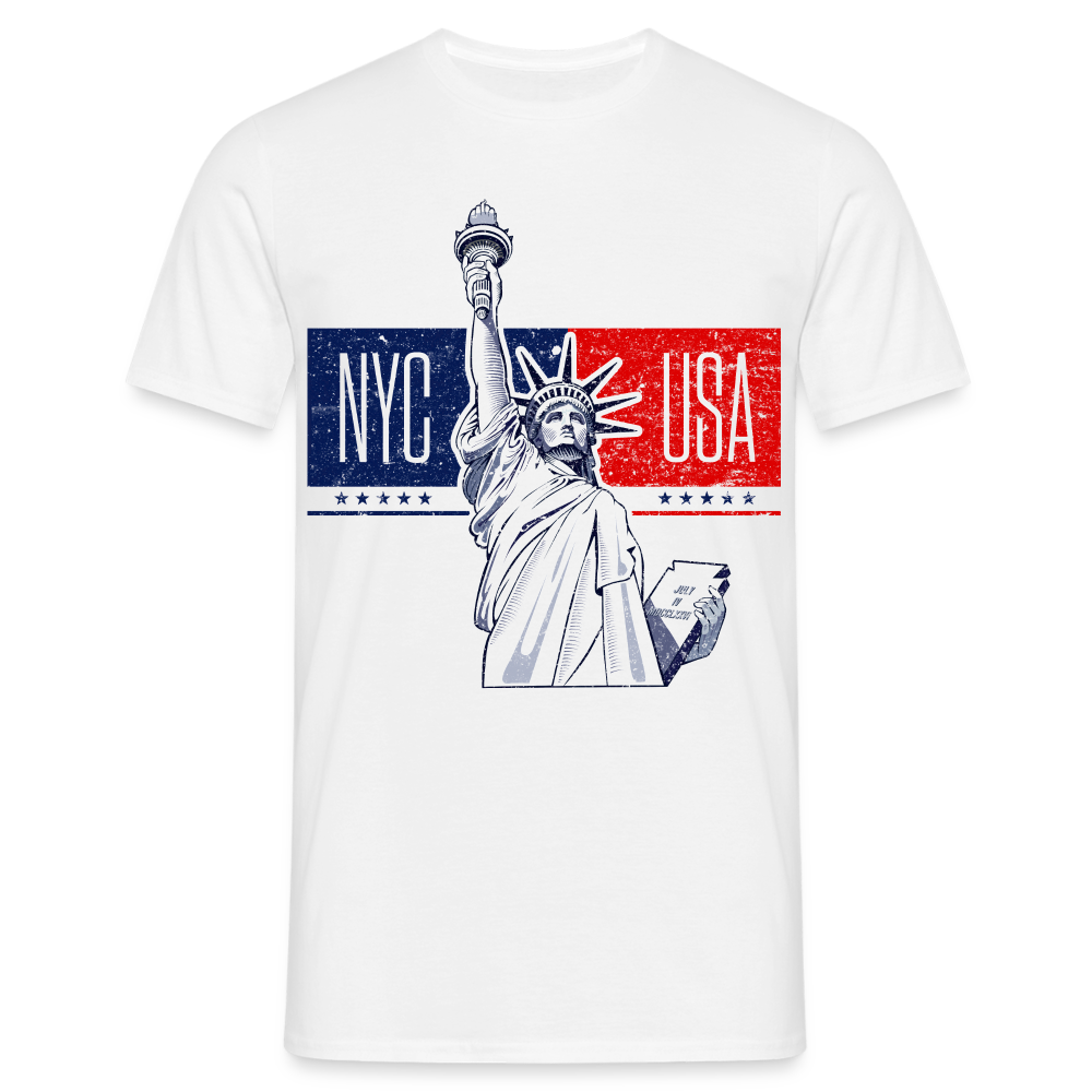 New York Freiheitsstatue Liberty Big Apple T-Shirt - weiß