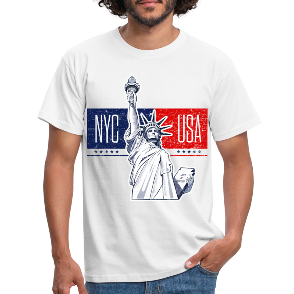 New York Freiheitsstatue Liberty Big Apple T-Shirt - weiß