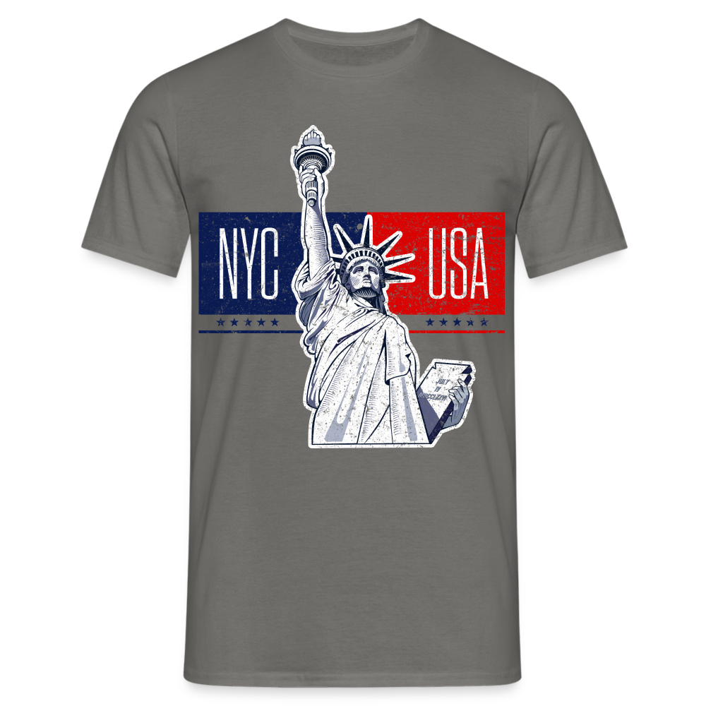 New York Freiheitsstatue Liberty Big Apple T-Shirt - Graphit