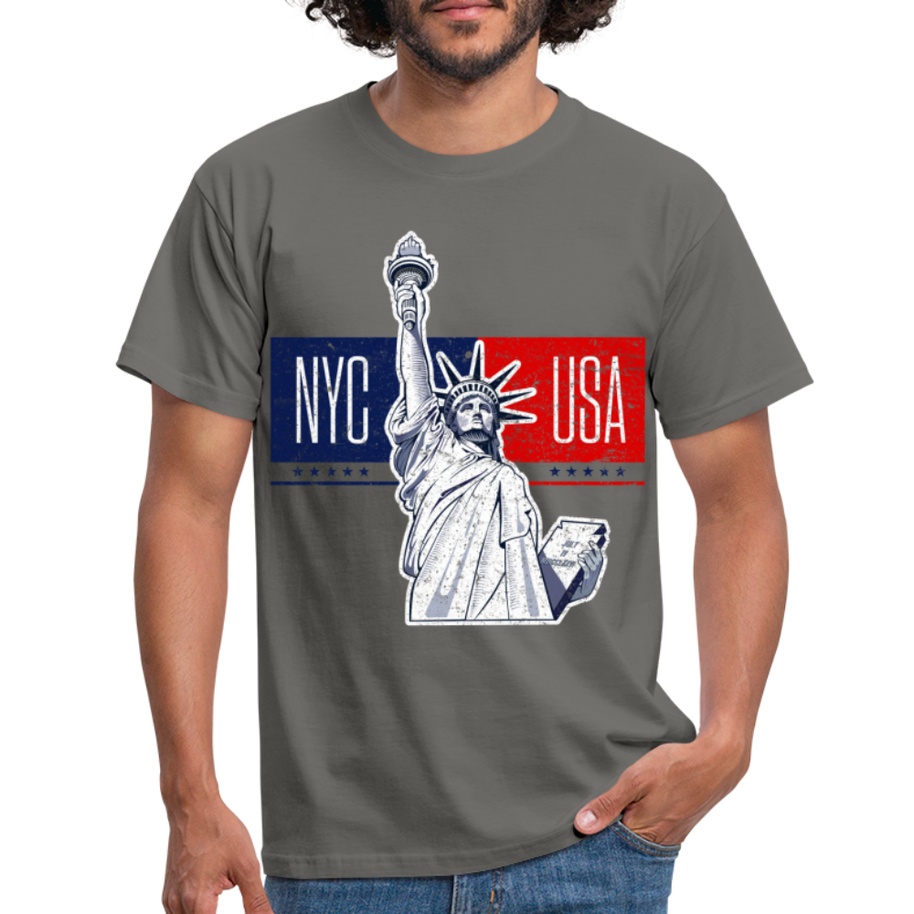 New York Freiheitsstatue Liberty Big Apple T-Shirt - Graphit