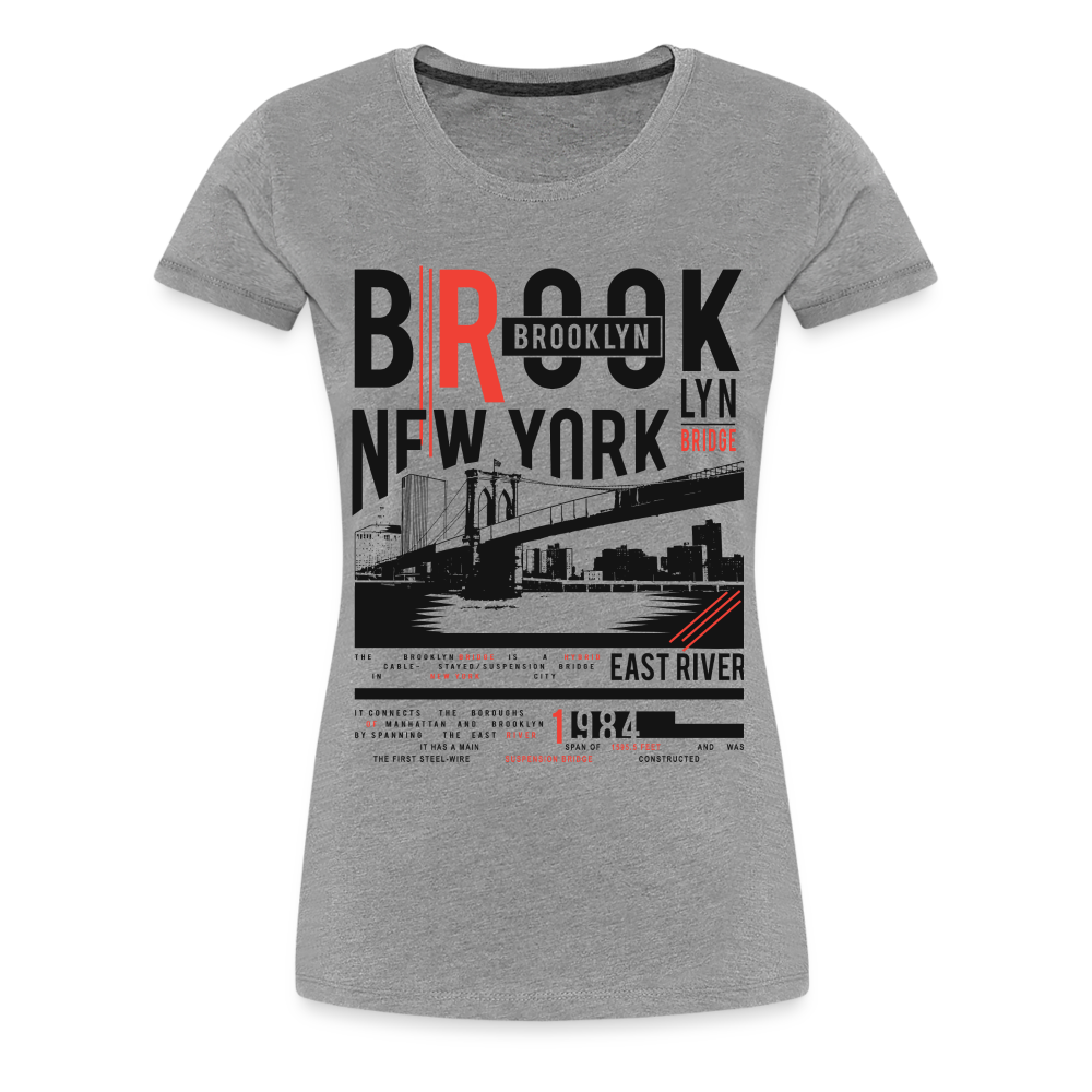 New York Shirt New York Brooklyn Frauen Premium T-Shirt - Grau meliert