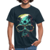 Totenkopf Palmen Sonnenbrille Sommer Männer T-Shirt - Navy