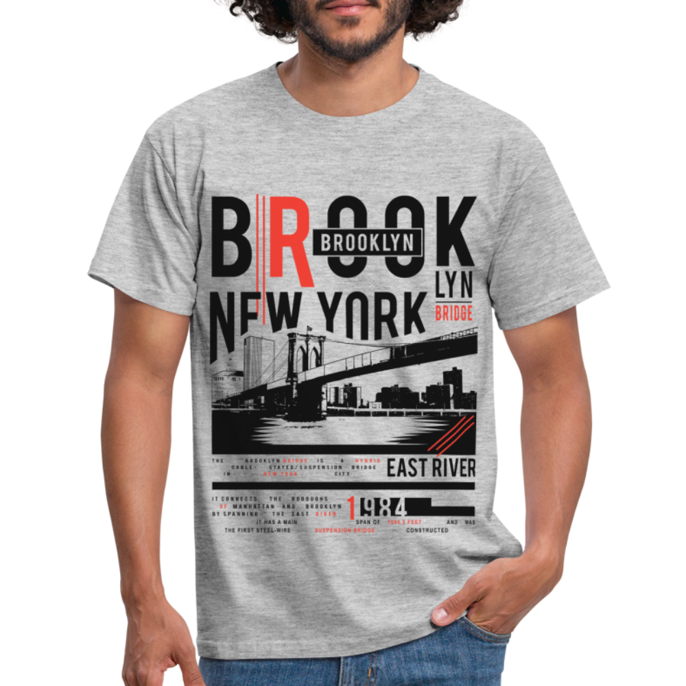New York Shirt New York Brooklyn T-Shirt - Grau meliert