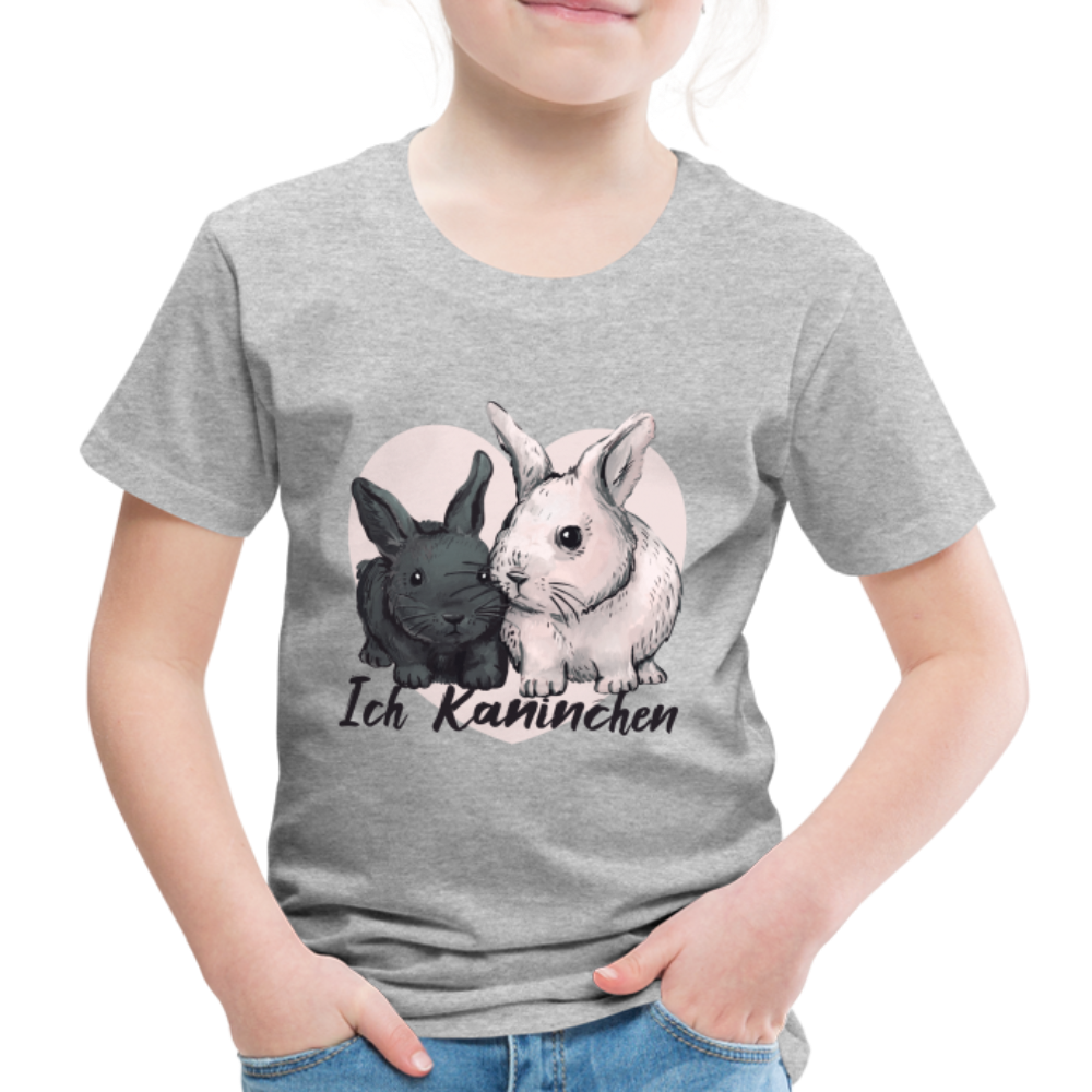 Süße Kaninchen Shirt Ich Kaninchen Kinder Premium T-Shirt - Grau meliert