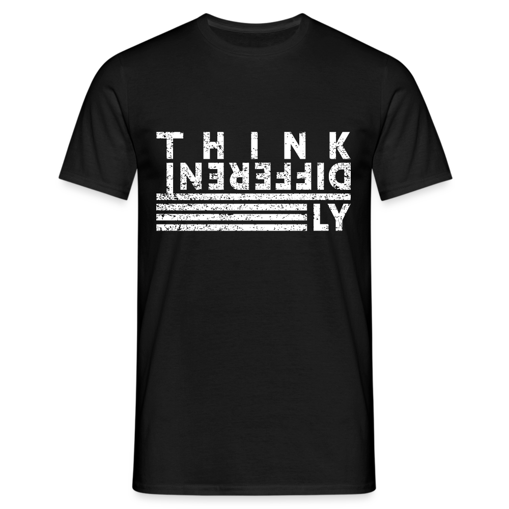 Anders Denken Shirt Think Differently Männer T-Shirt - Schwarz