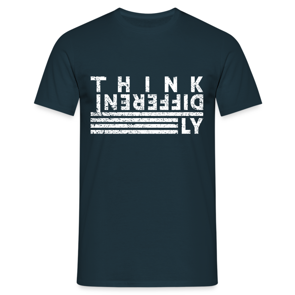 Anders Denken Shirt Think Differently Männer T-Shirt - Navy