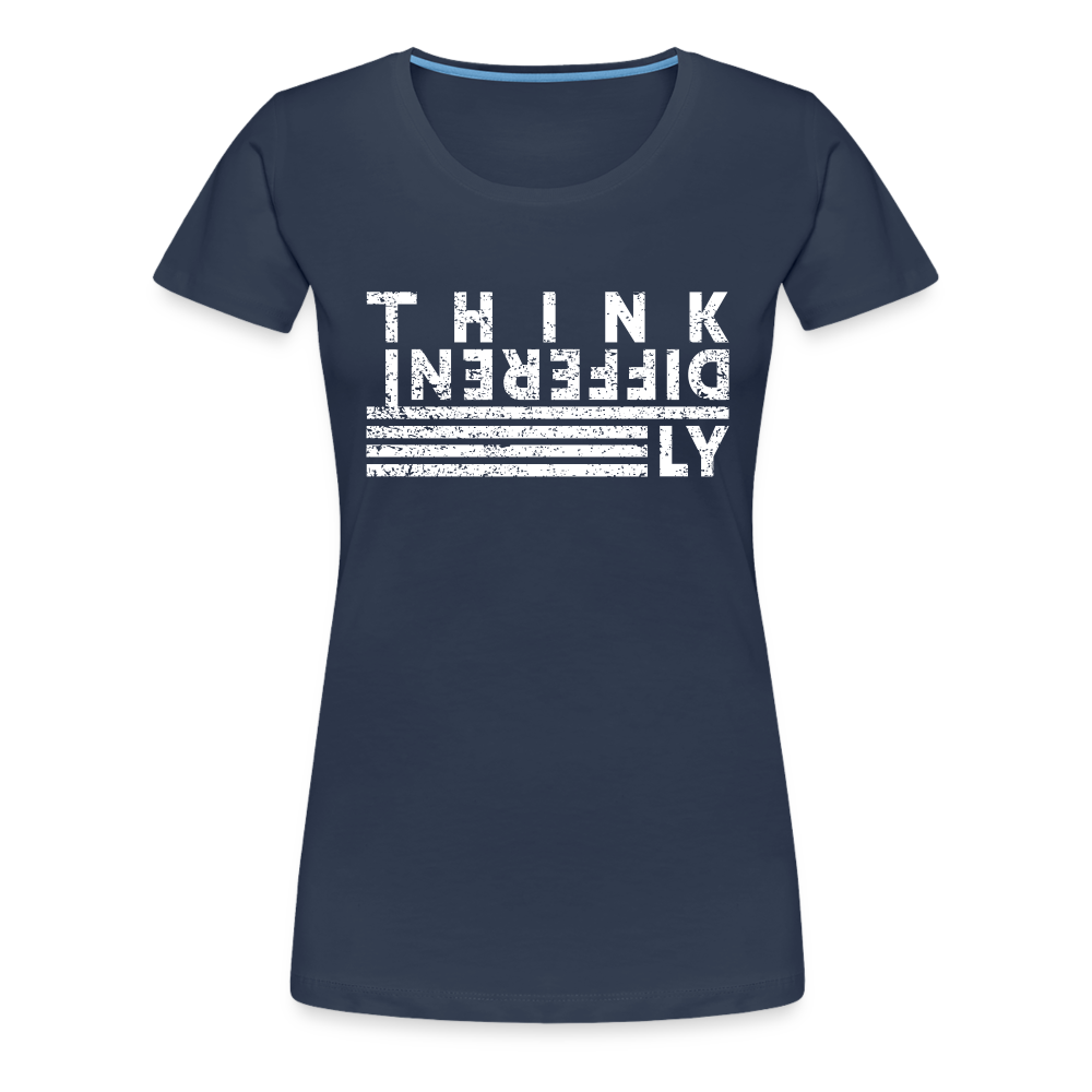 Anders Denken Shirt Think Differently Männer Frauen Premium T-Shirt - Navy
