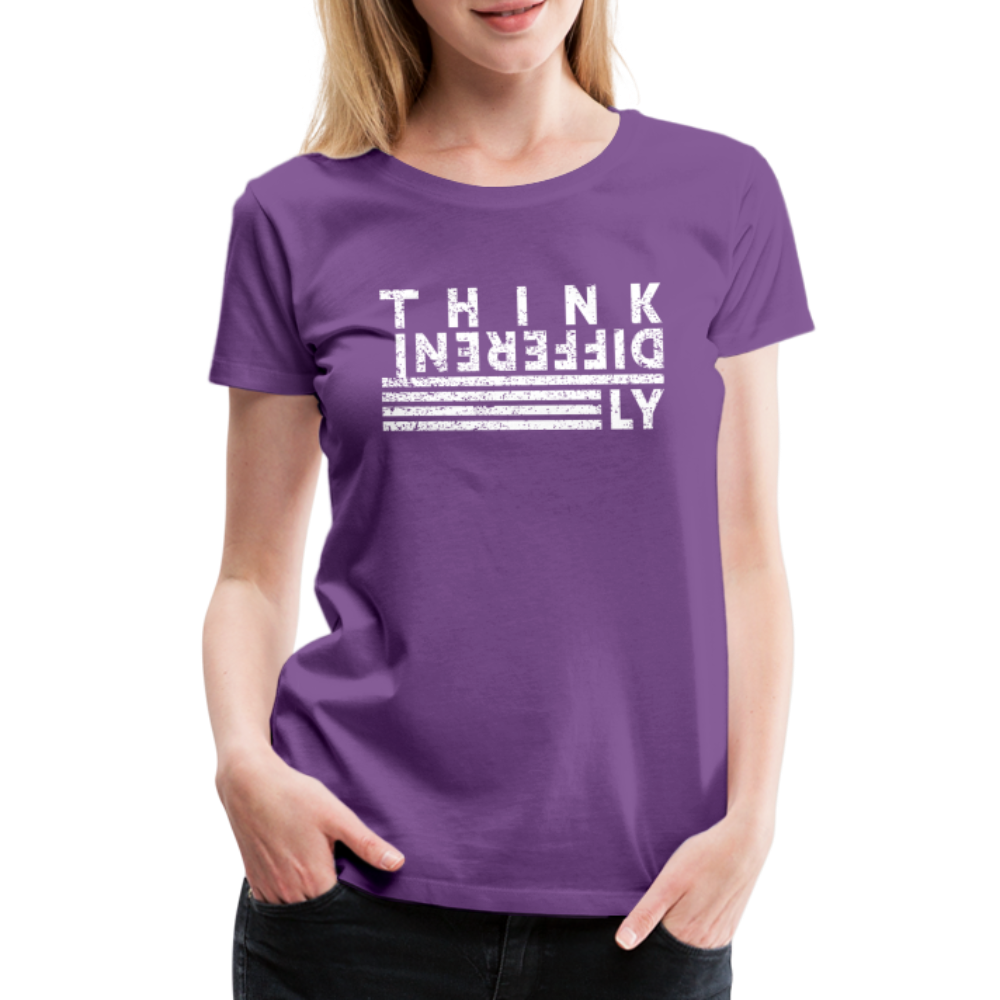 Anders Denken Shirt Think Differently Männer Frauen Premium T-Shirt - Lila