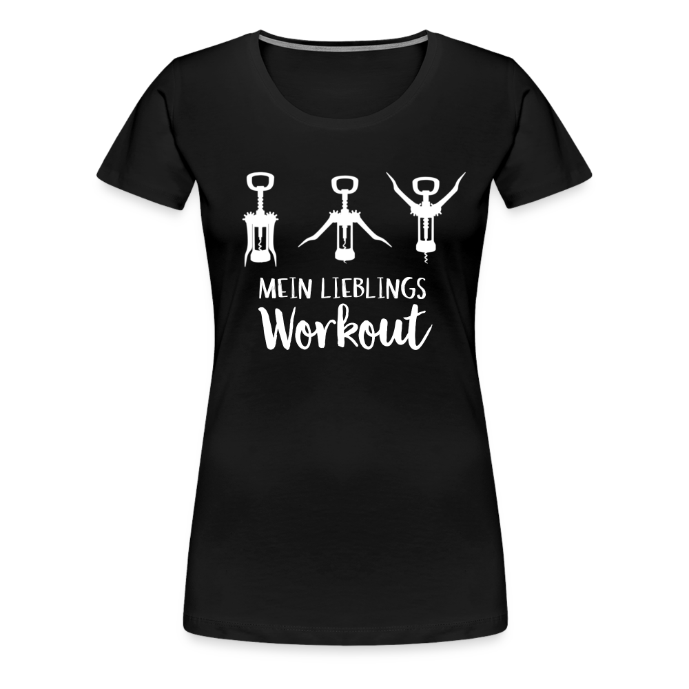 Wein Korkenzieher Mein Lieblings Workout Lustiges Frauen Premium T-Shirt - Schwarz