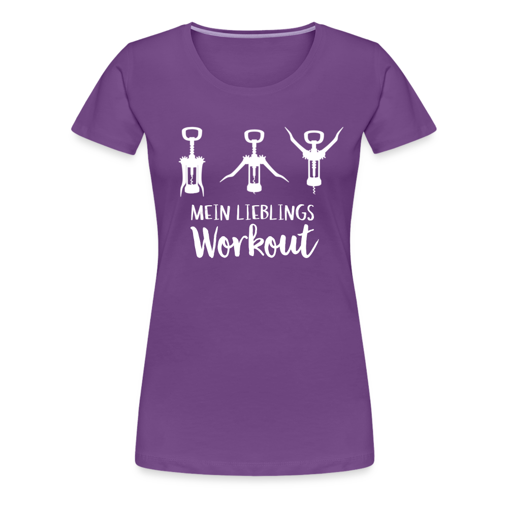 Wein Korkenzieher Mein Lieblings Workout Lustiges Frauen Premium T-Shirt - Lila