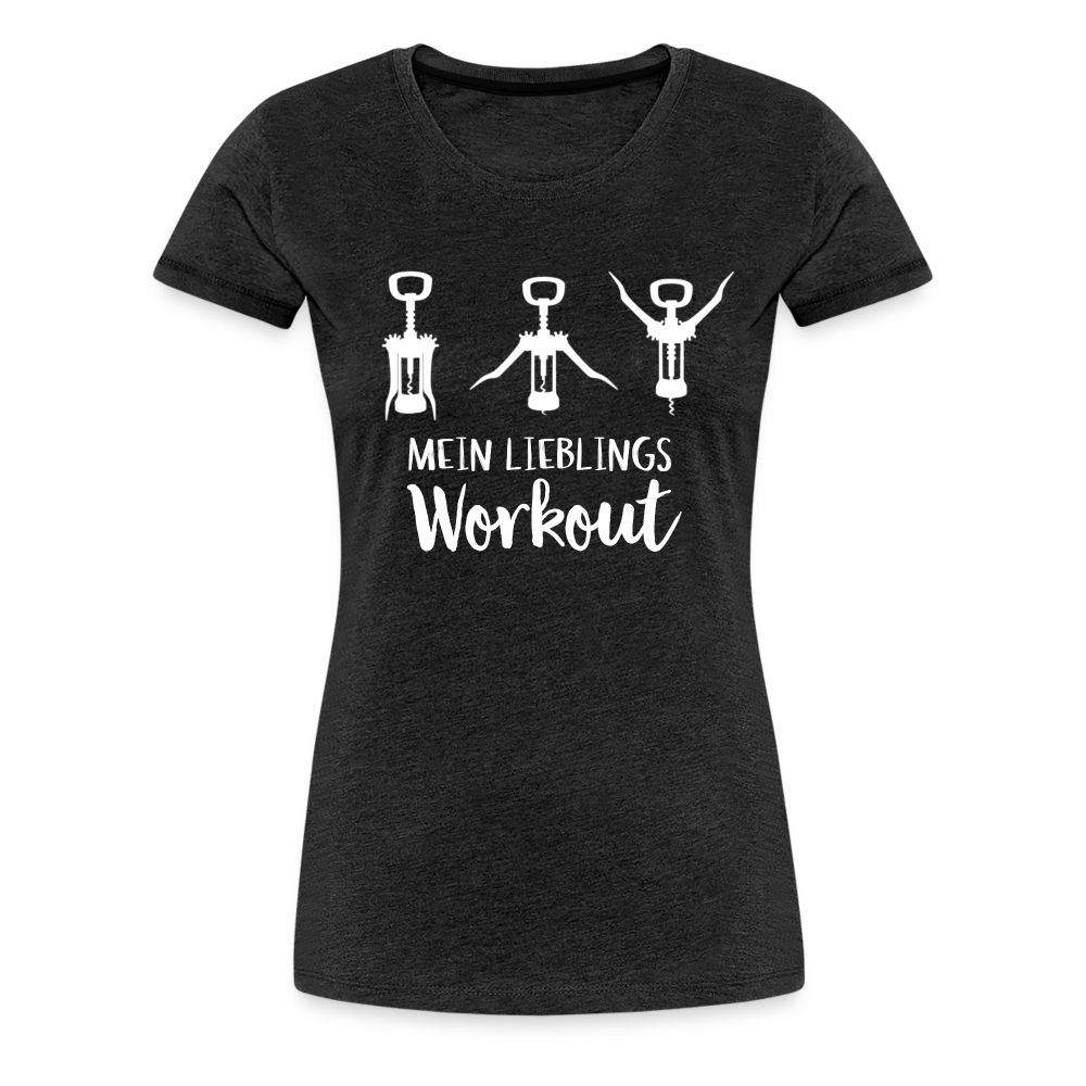 Wein Korkenzieher Mein Lieblings Workout Lustiges Frauen Premium T-Shirt - Anthrazit