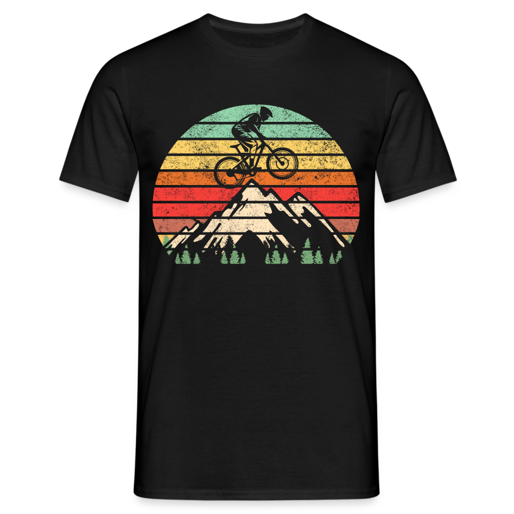 Berge und Mountain Berg Shirt Retro Vintage Style T-Shirt - Schwarz