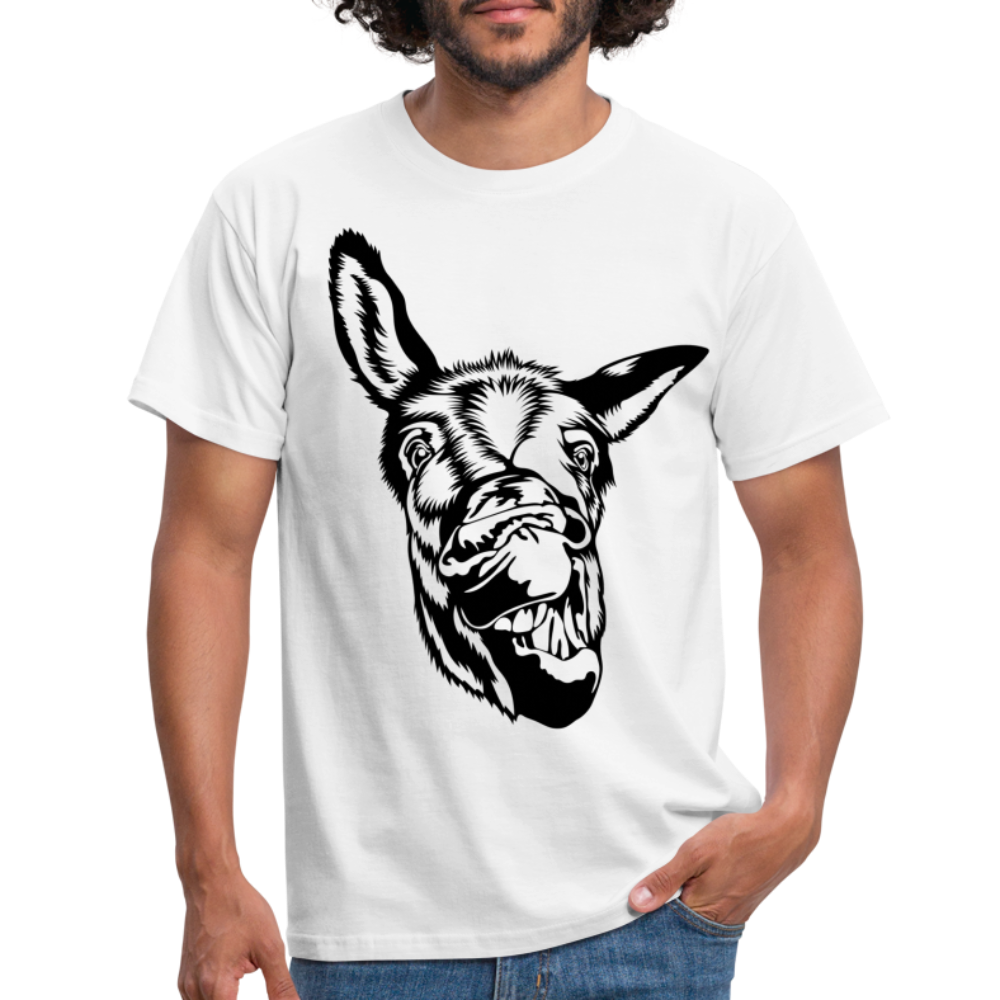 Lustiger Esel Riesen Lippe Männer T-Shirt - weiß