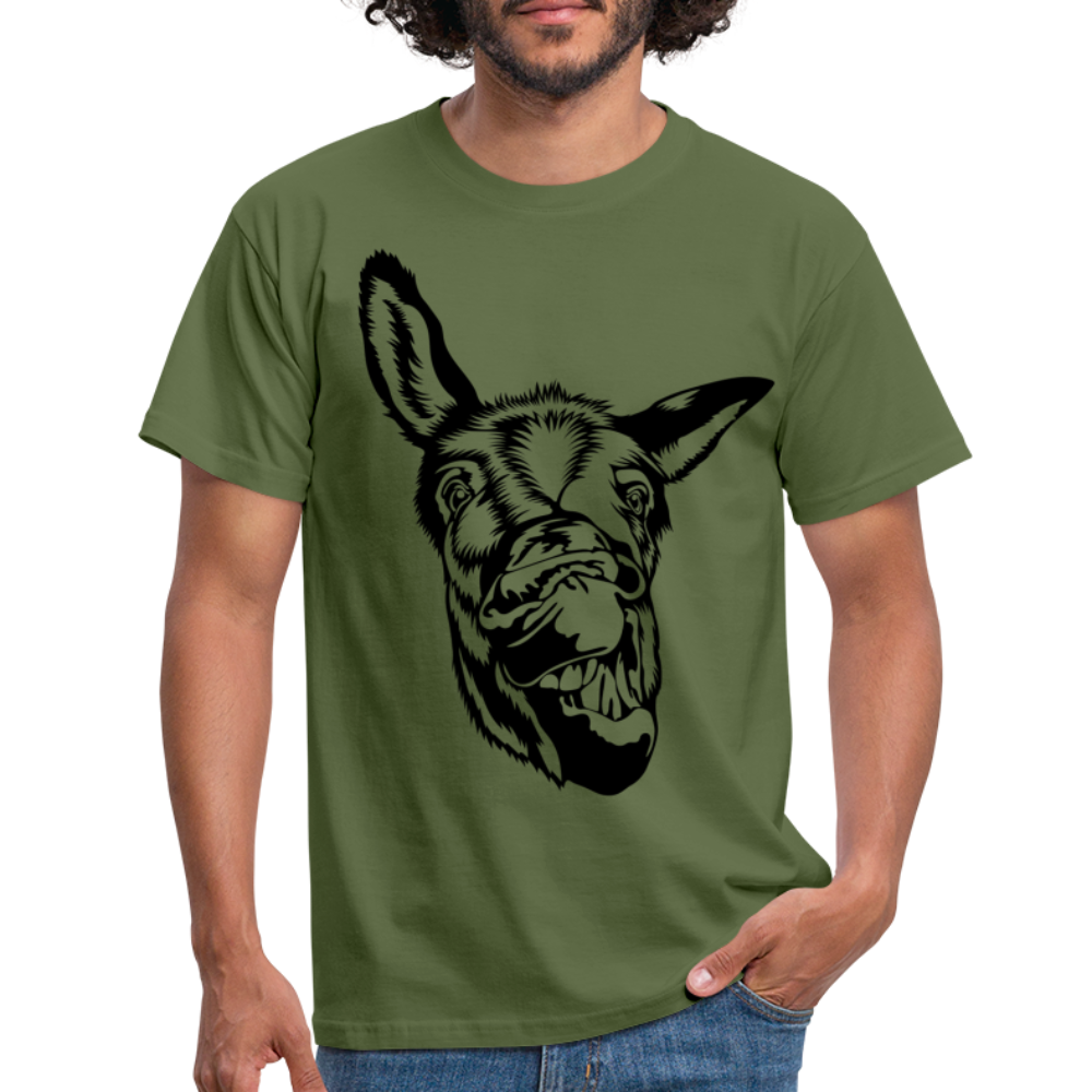 Lustiger Esel Riesen Lippe Männer T-Shirt - Militärgrün