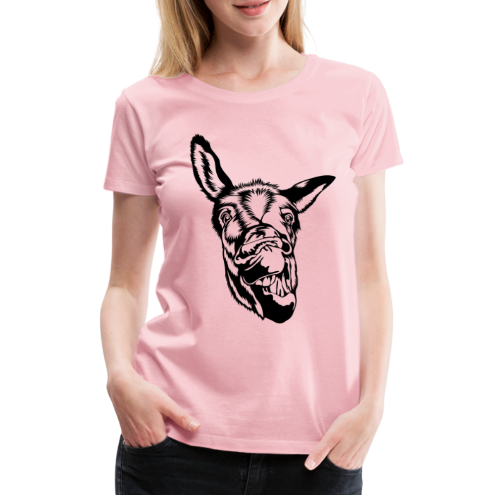 Lustiger Esel Frauen Premium T-Shirt - Hellrosa