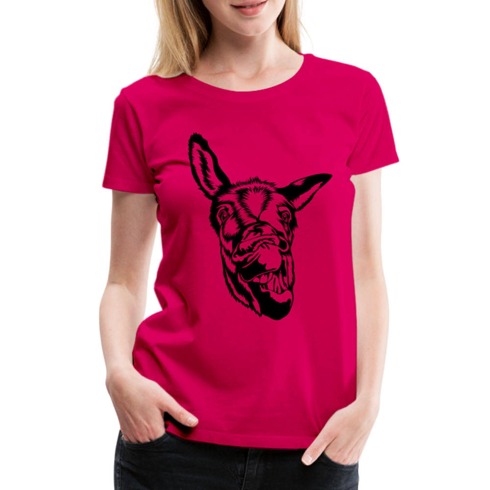 Lustiger Esel Frauen Premium T-Shirt - dunkles Pink