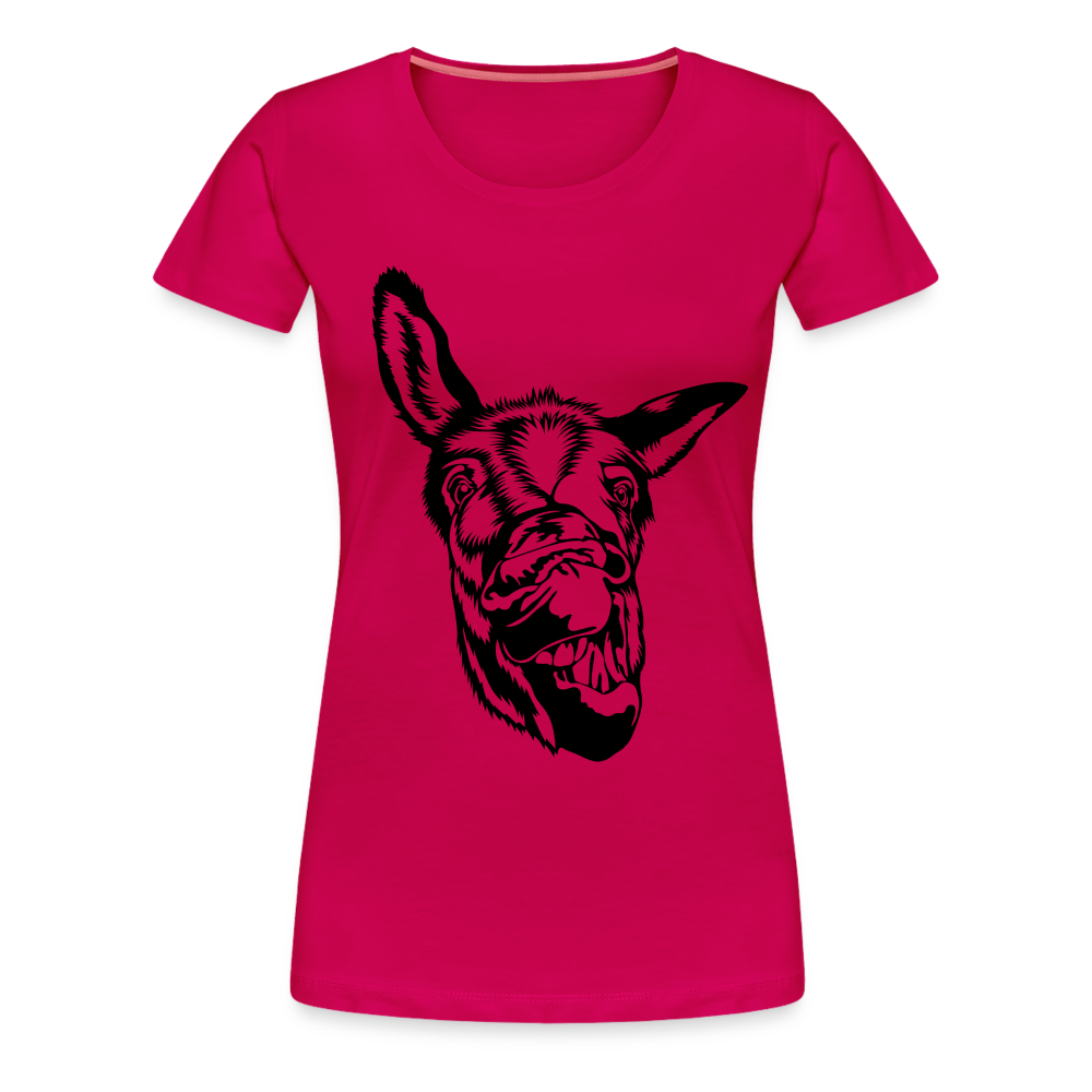 Lustiger Esel Frauen Premium T-Shirt - dunkles Pink