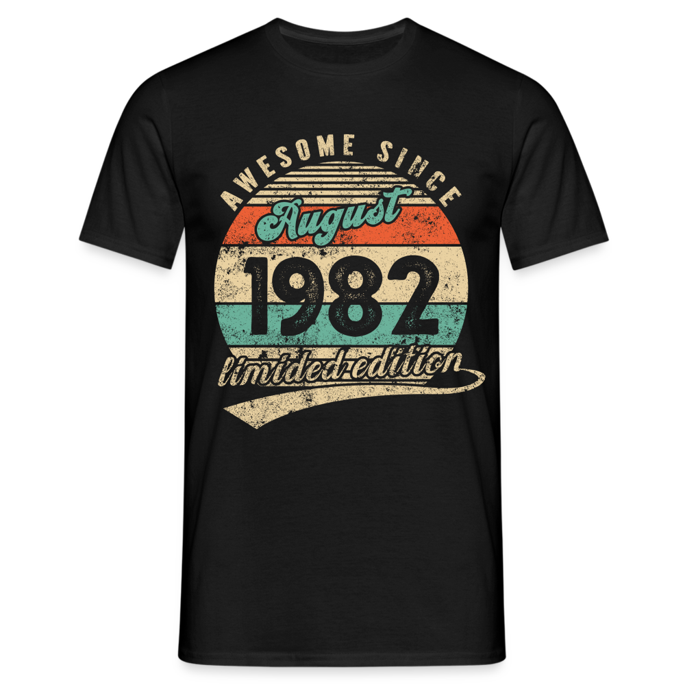 40. Geburtstag Geboren August 1982 Awesome Since 1982 T-Shirt - Schwarz