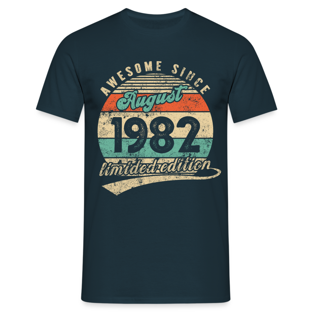 40. Geburtstag Geboren August 1982 Awesome Since 1982 T-Shirt - Navy