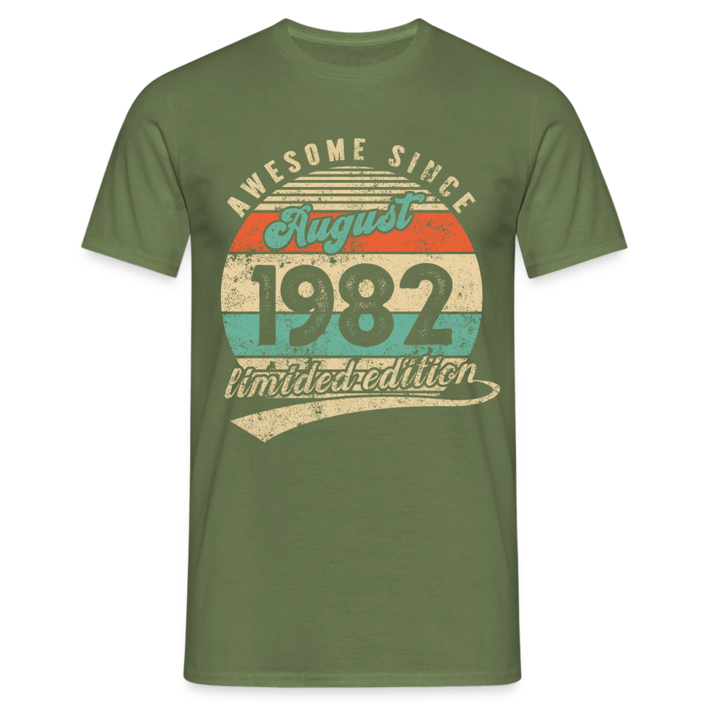 40. Geburtstag Geboren August 1982 Awesome Since 1982 T-Shirt - Militärgrün