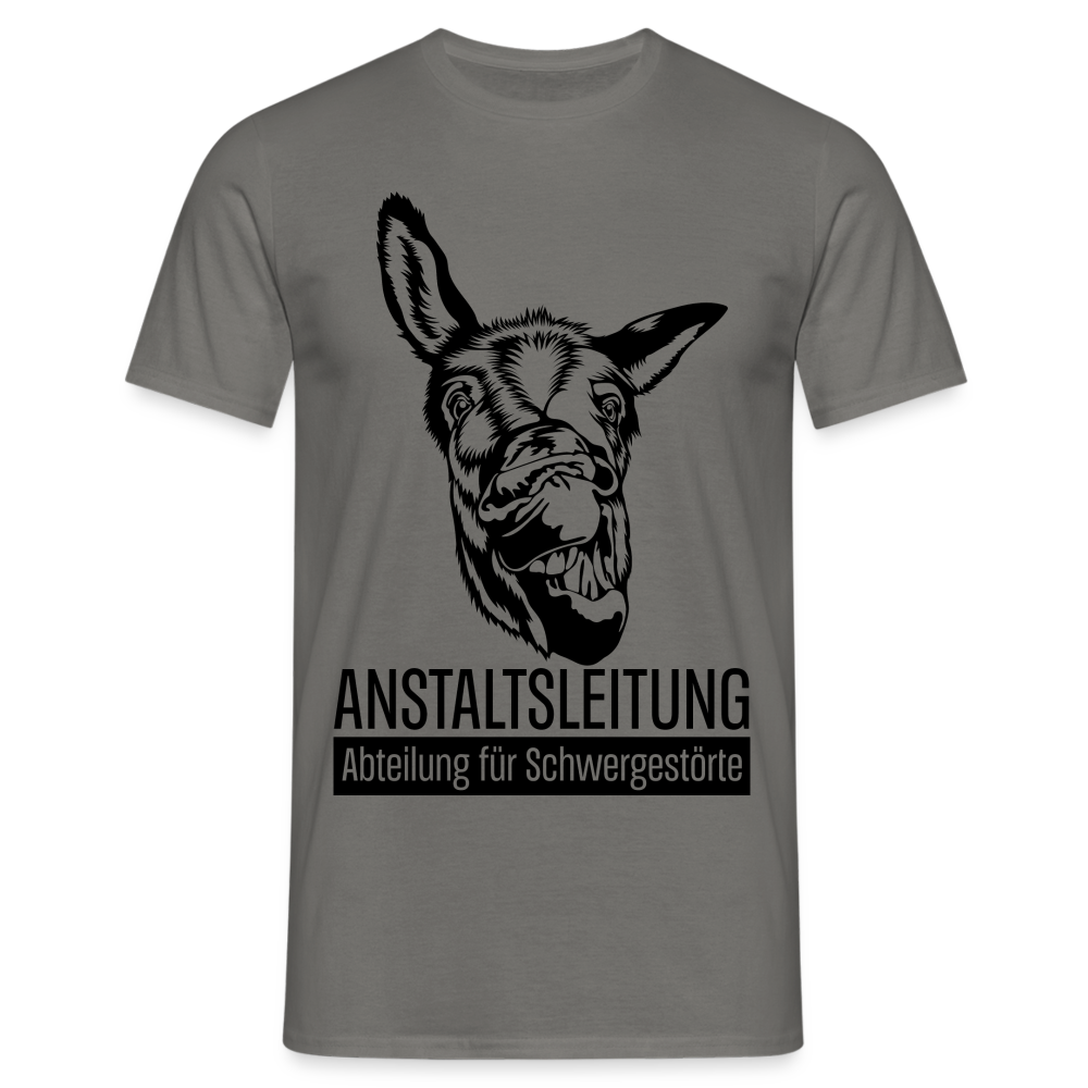 Anstaltsleitung Esel Abteilung für Schwergestörte Lustiges Arbeits T-Shirt - Graphit
