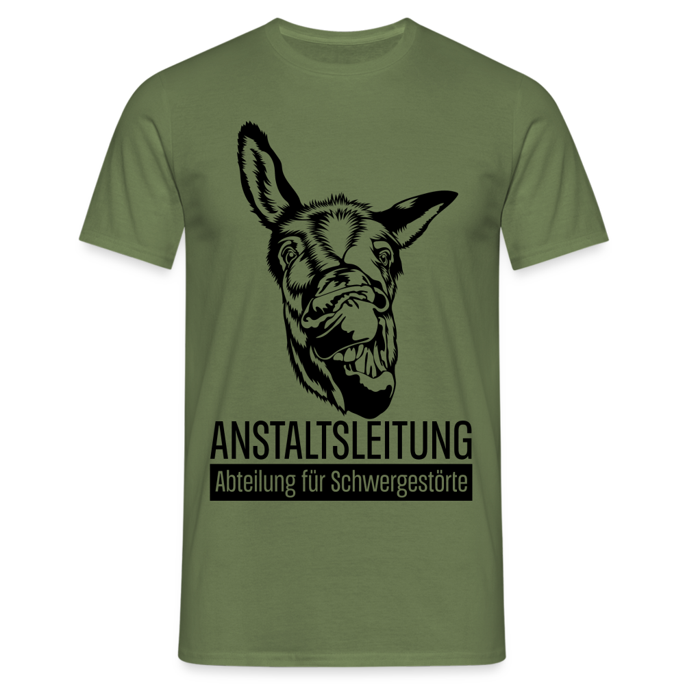 Anstaltsleitung Esel Abteilung für Schwergestörte Lustiges Arbeits T-Shirt - Militärgrün