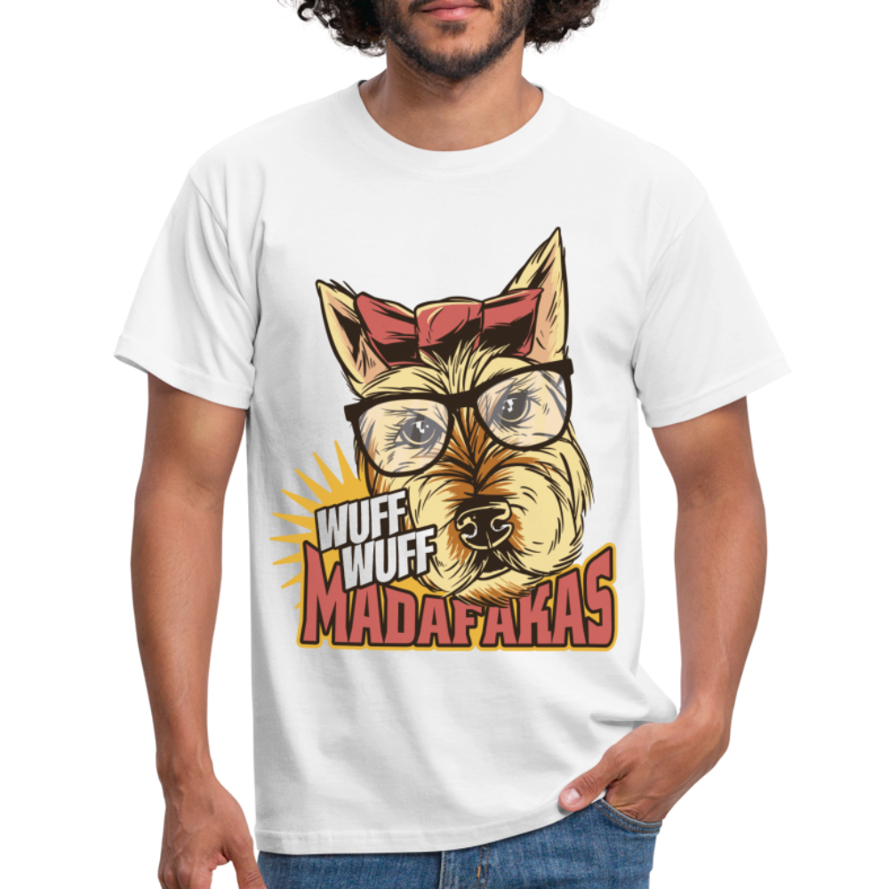 Hunde Shirt Wuff Wuff Madafakas Lustiges Hunde T-Shirt - weiß