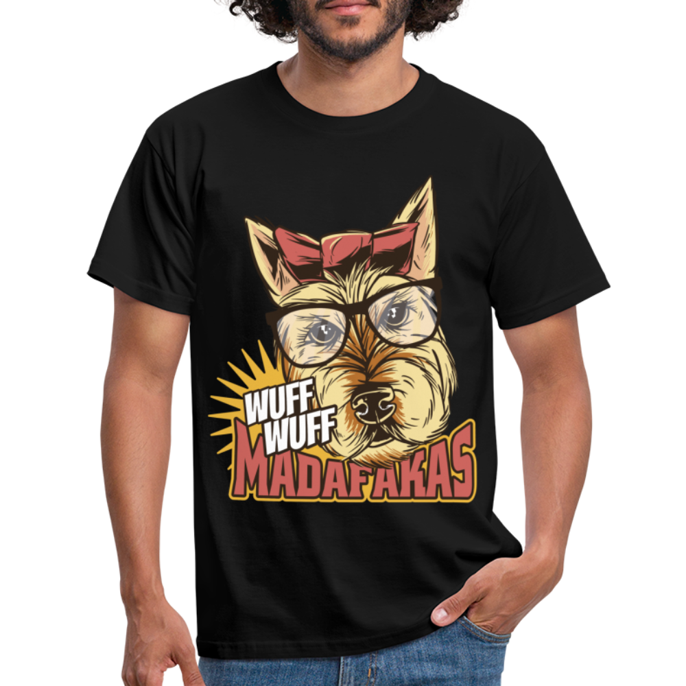 Hunde Shirt Wuff Wuff Madafakas Lustiges Hunde T-Shirt - Schwarz