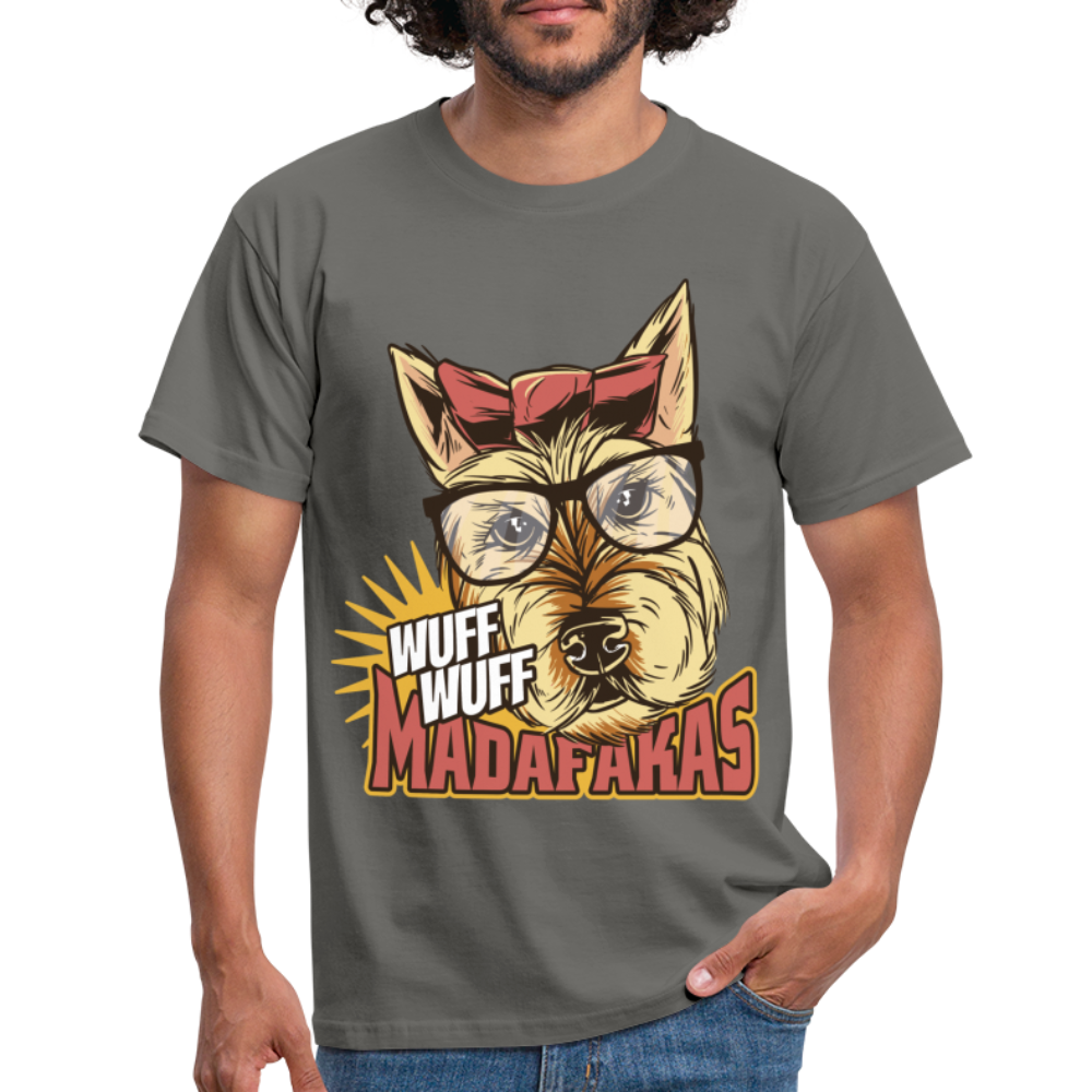 Hunde Shirt Wuff Wuff Madafakas Lustiges Hunde T-Shirt - Graphit