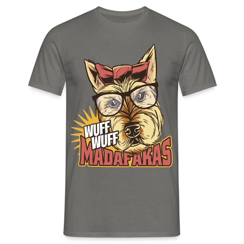 Hunde Shirt Wuff Wuff Madafakas Lustiges Hunde T-Shirt - Graphit