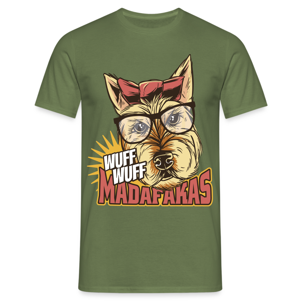 Hunde Shirt Wuff Wuff Madafakas Lustiges Hunde T-Shirt - Militärgrün