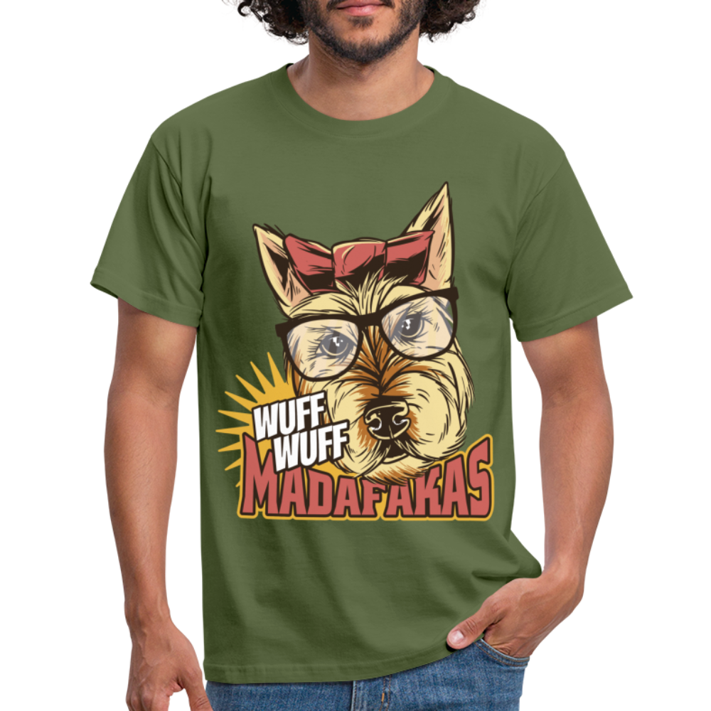 Hunde Shirt Wuff Wuff Madafakas Lustiges Hunde T-Shirt - Militärgrün