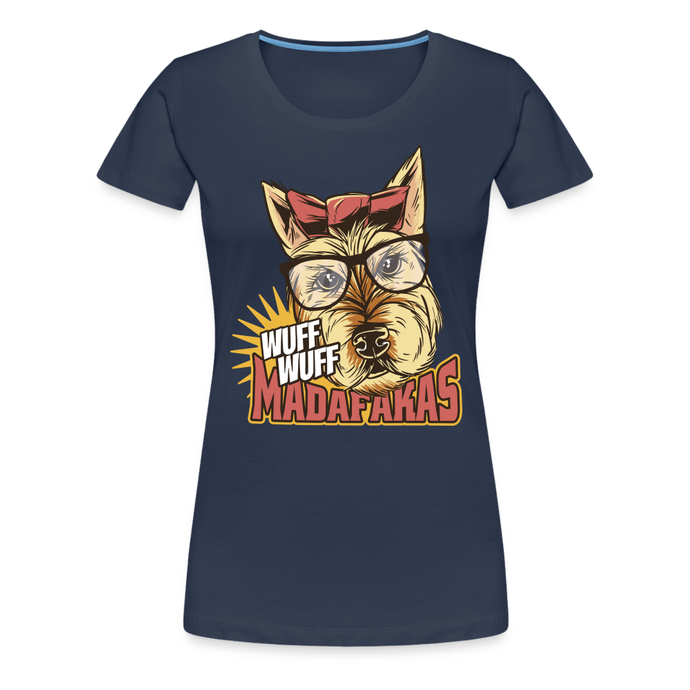 Hunde Shirt Wuff Wuff Madafakas Lustiges Hunde Frauen Premium T-Shirt - Navy