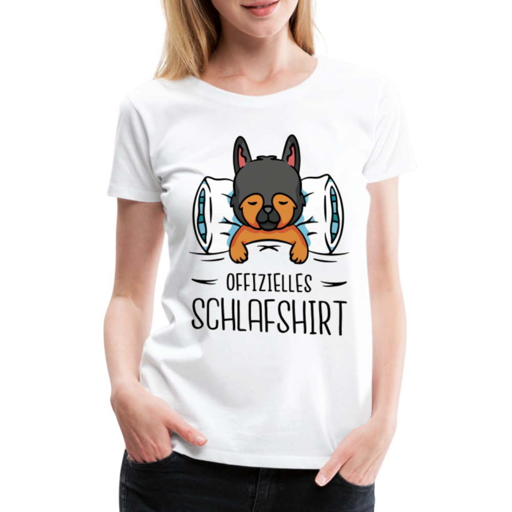 Offizielles Schlafshirt Schlafanzug Süßer Hund Frauen Premium T-Shirt - weiß