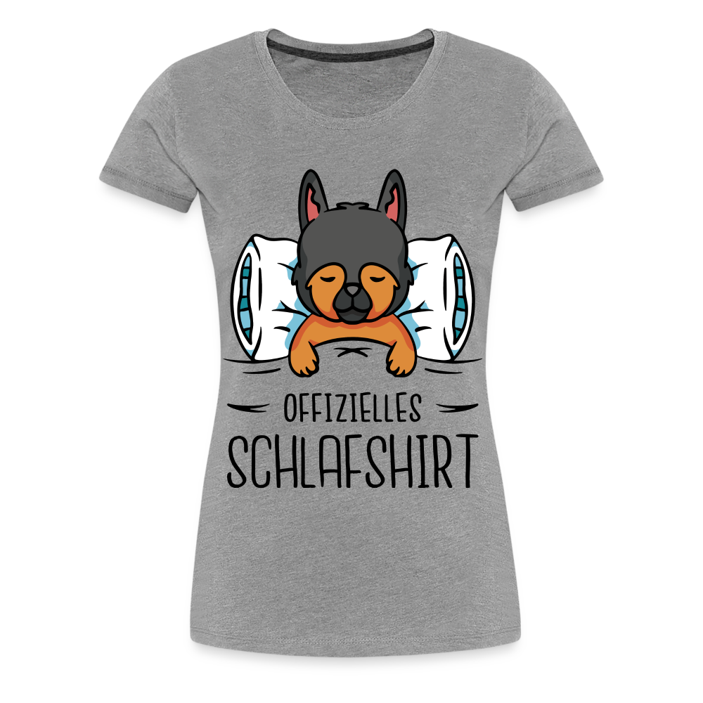 Offizielles Schlafshirt Schlafanzug Süßer Hund Frauen Premium T-Shirt - Grau meliert