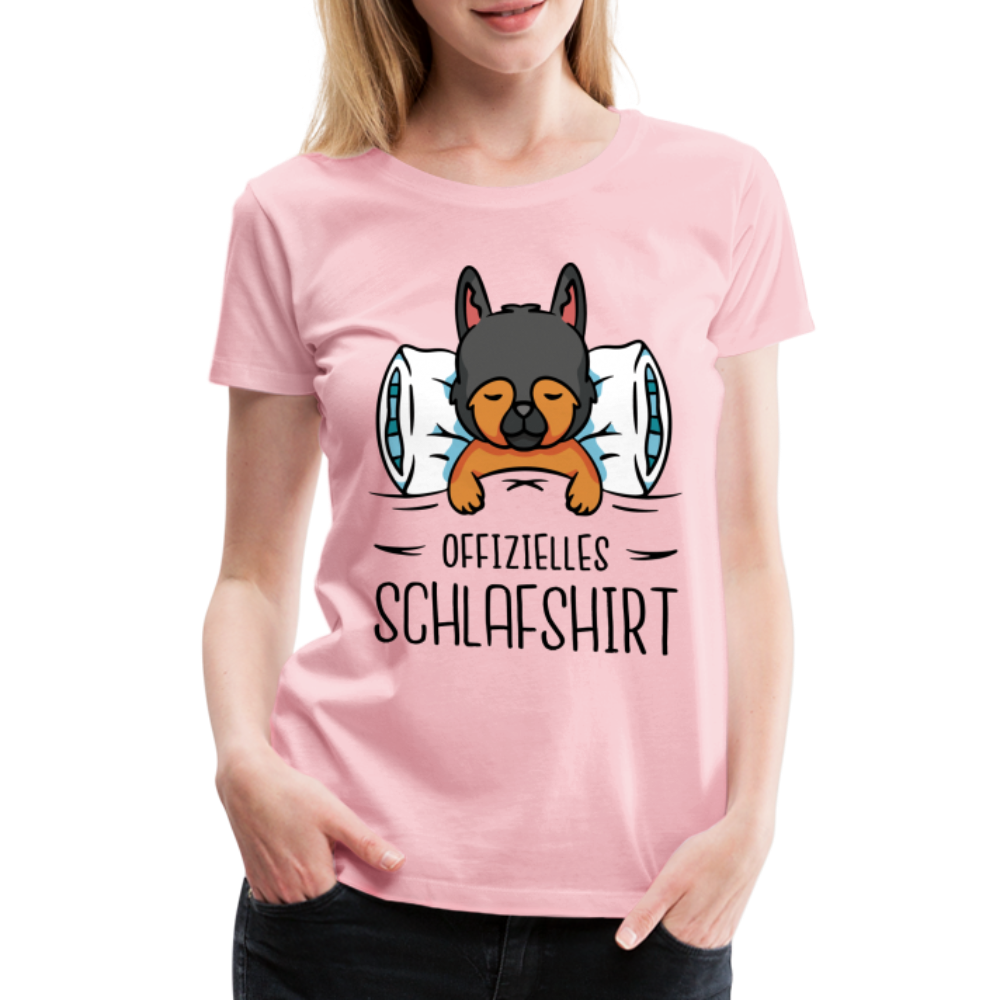 Offizielles Schlafshirt Schlafanzug Süßer Hund Frauen Premium T-Shirt - Hellrosa