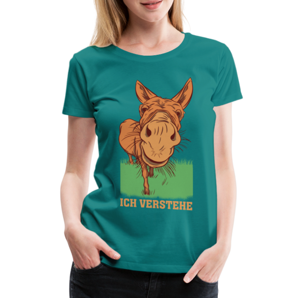 Lustiger Esel - Ich verstehe Lustiges Frauen Premium T-Shirt - Divablau