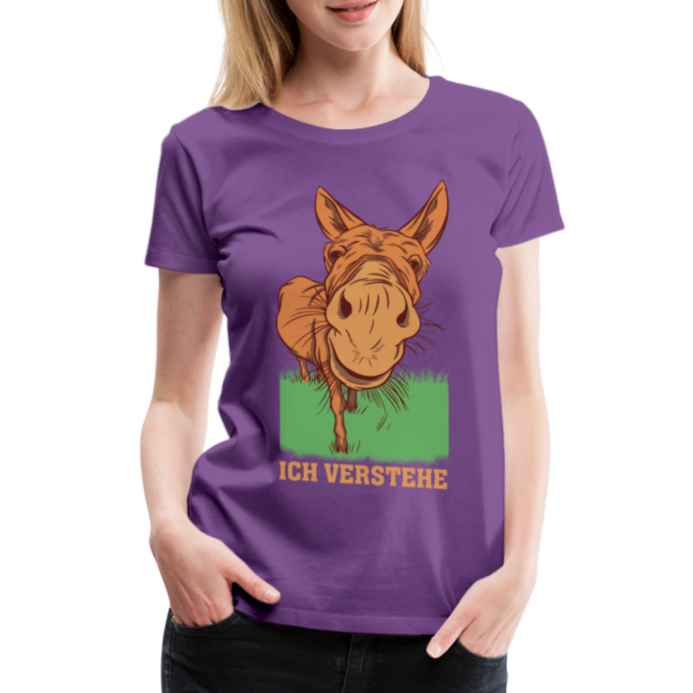 Lustiger Esel - Ich verstehe Lustiges Frauen Premium T-Shirt - Lila