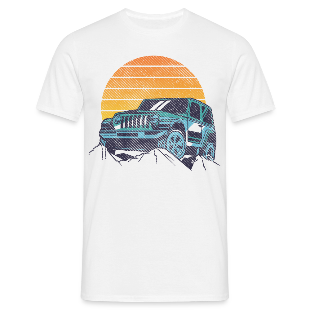 Offroad Shirt Gelände Berge Geländewagen Reto Vintage Style T-Shirt - weiß