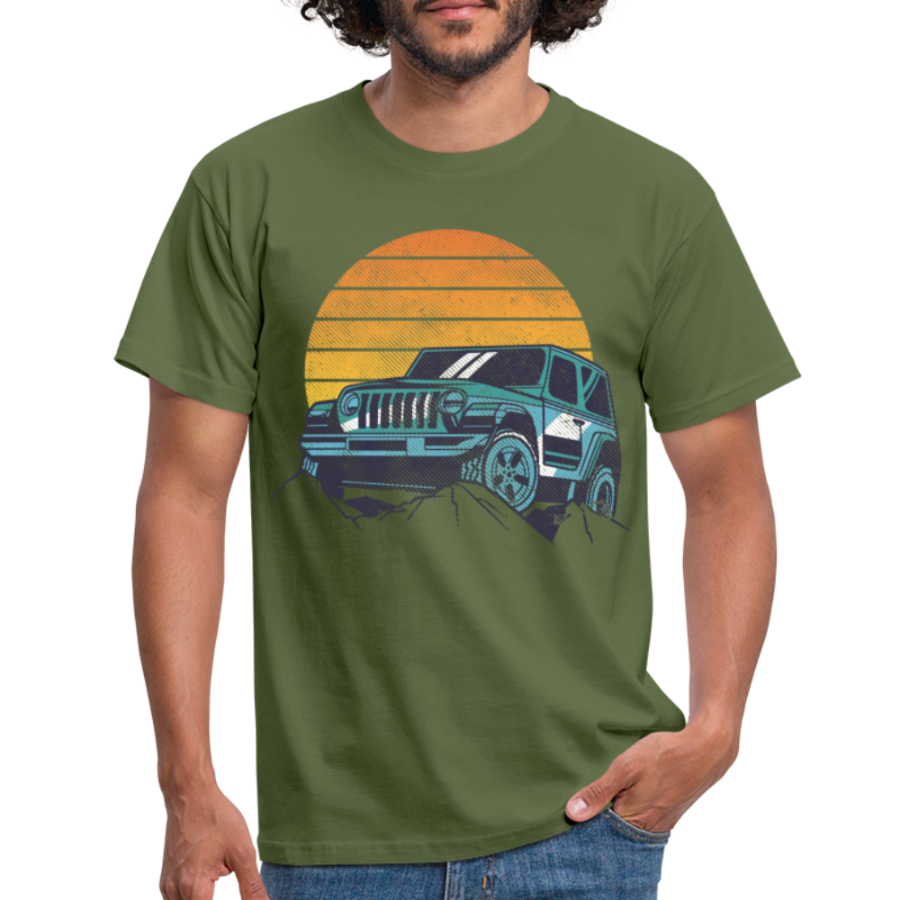 Offroad Shirt Gelände Berge Geländewagen Reto Vintage Style T-Shirt - Militärgrün