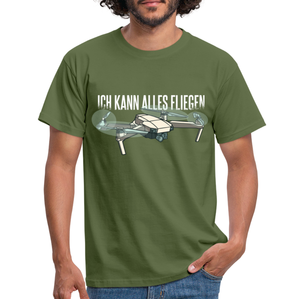 Drohne Drohnen Pilot Ich kann alles fliegen T-Shirt - Militärgrün