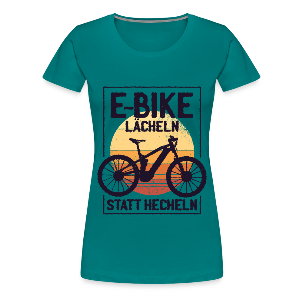 E-Bike Shirt - Lächeln statt hecheln - Lustiges Frauen Premium T-Shirt - Divablau