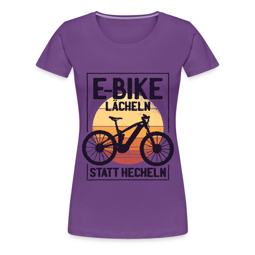 E-Bike Shirt - Lächeln statt hecheln - Lustiges Frauen Premium T-Shirt - Lila