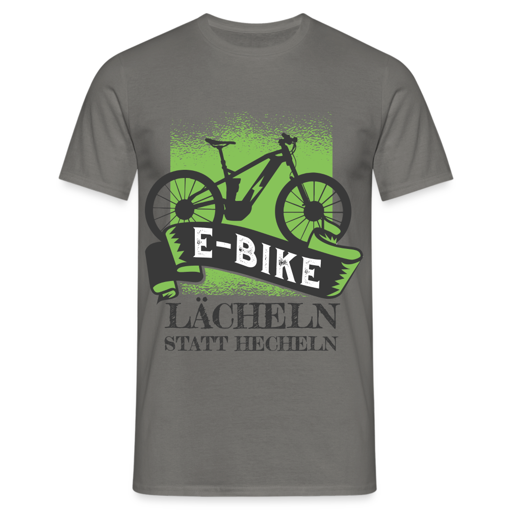 E-Bike Shirt - Lächeln statt hecheln - Lustiges T-Shirt - Graphit